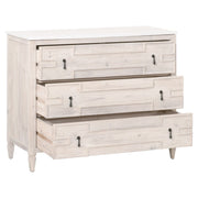 Essentials For Living Emerie White Wash Pine With White Quartz Entry Cabinet