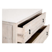 Essentials For Living Emerie White Wash Pine With White Quartz Entry Cabinet