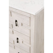 Essentials For Living Emerie White Wash Pine With White Quartz Entry Cabinet