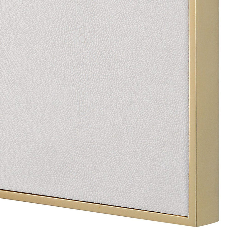 Uttermost Cyprus White Faux Shagreen Leather Wrapped Square Mirror