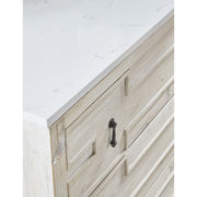 Essentials For Living Emerie White Wash Pine With White Quartz Entry Cabinet