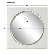 Uttermost Cyprus White Faux Shagreen Leather Wrapped Square Mirror