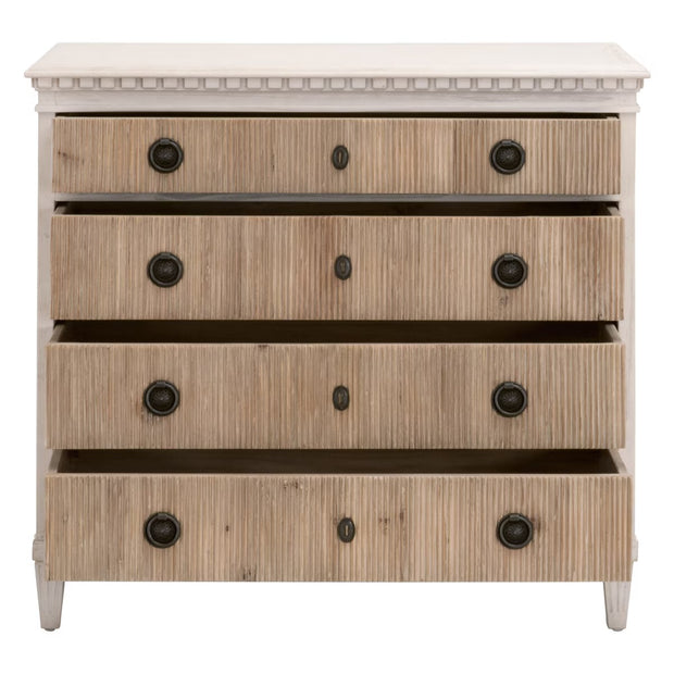 Essentials For Living Jefferson French White With Smoke Gray Pine Entry Cabinet