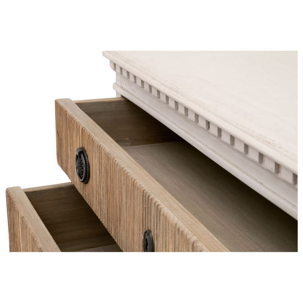 Essentials For Living Jefferson French White With Smoke Gray Pine Entry Cabinet
