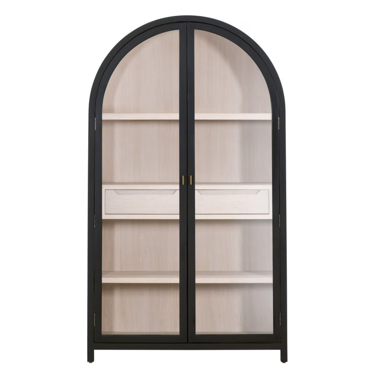 Essentials For Living Toulouse Black Birch With Natural Oak Cabinet