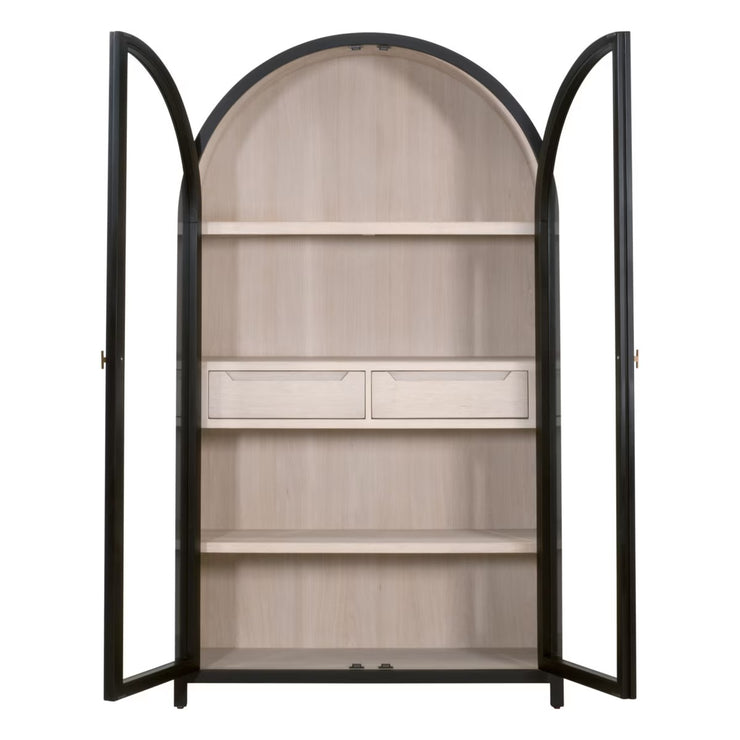 Essentials For Living Toulouse Black Birch With Natural Oak Cabinet