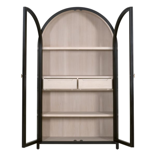 Essentials For Living Toulouse Black Birch With Natural Oak Cabinet
