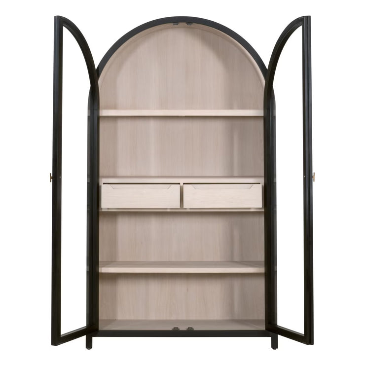 Essentials For Living Toulouse Black Birch With Natural Oak Cabinet