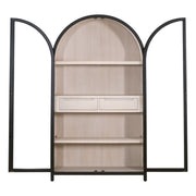 Essentials For Living Toulouse Black Birch With Natural Oak Cabinet