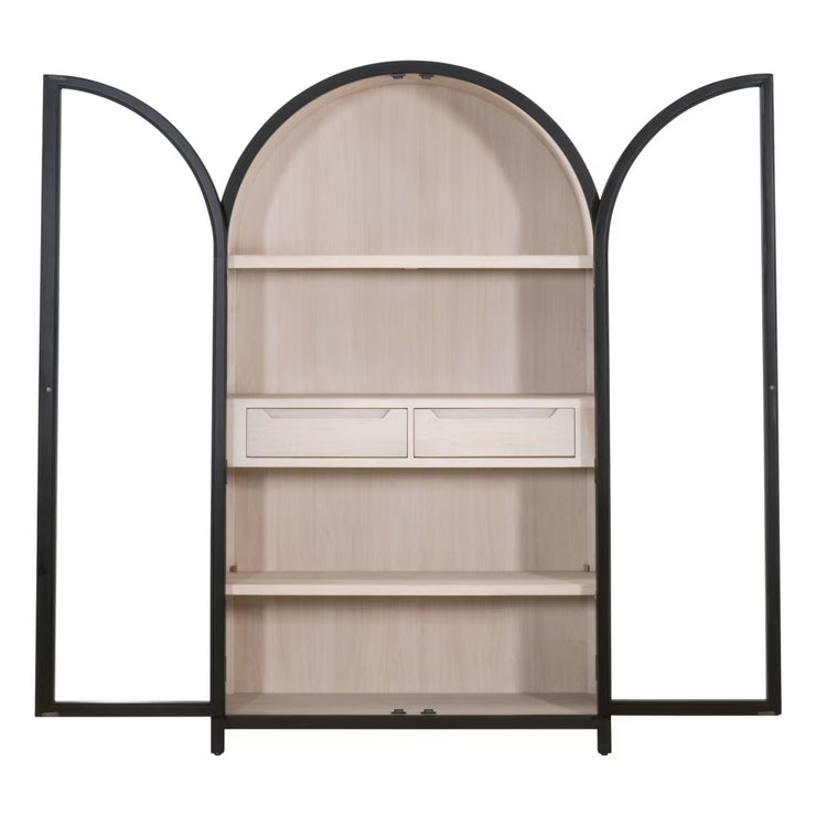 Essentials For Living Toulouse Black Birch With Natural Oak Cabinet