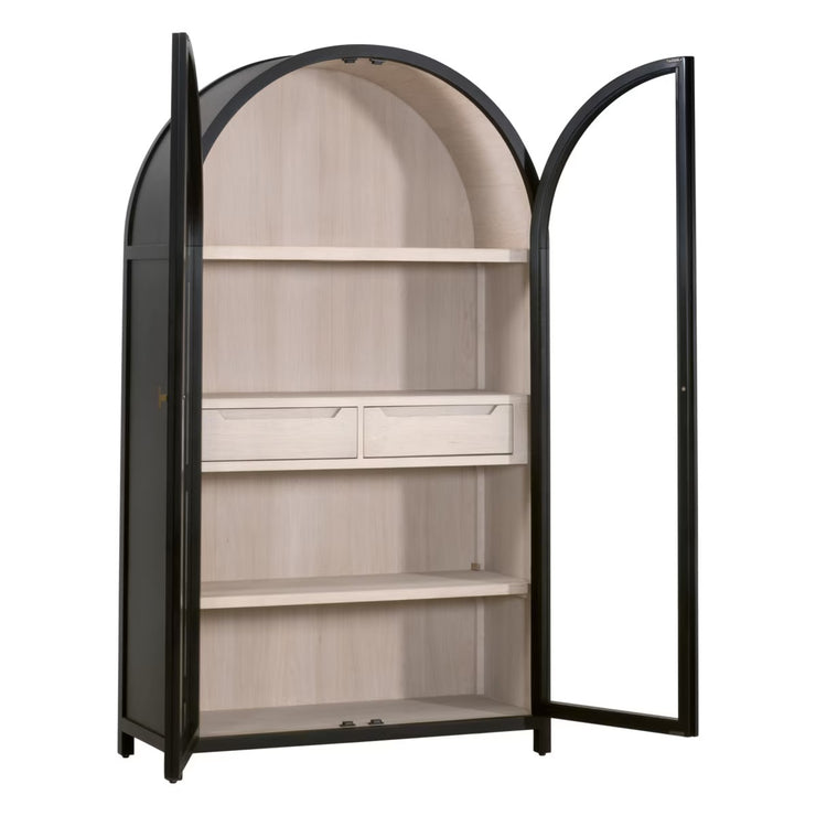 Essentials For Living Toulouse Black Birch With Natural Oak Cabinet