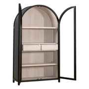 Essentials For Living Toulouse Black Birch With Natural Oak Cabinet
