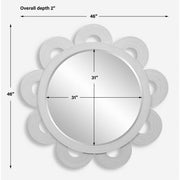 Uttermost Clematis White Natural Rattan Round Mirror