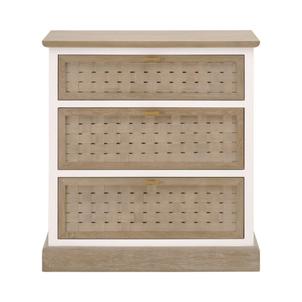 Essentials For Living Weave Smoke Gray Oak With White Painted Oak Entry Cabinet