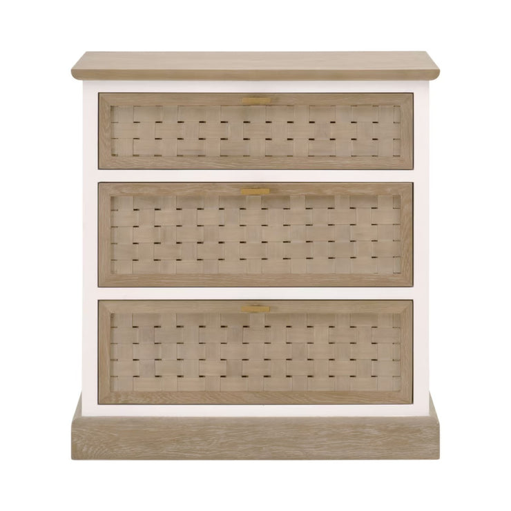 Essentials For Living Weave Smoke Gray Oak With White Painted Oak Entry Cabinet