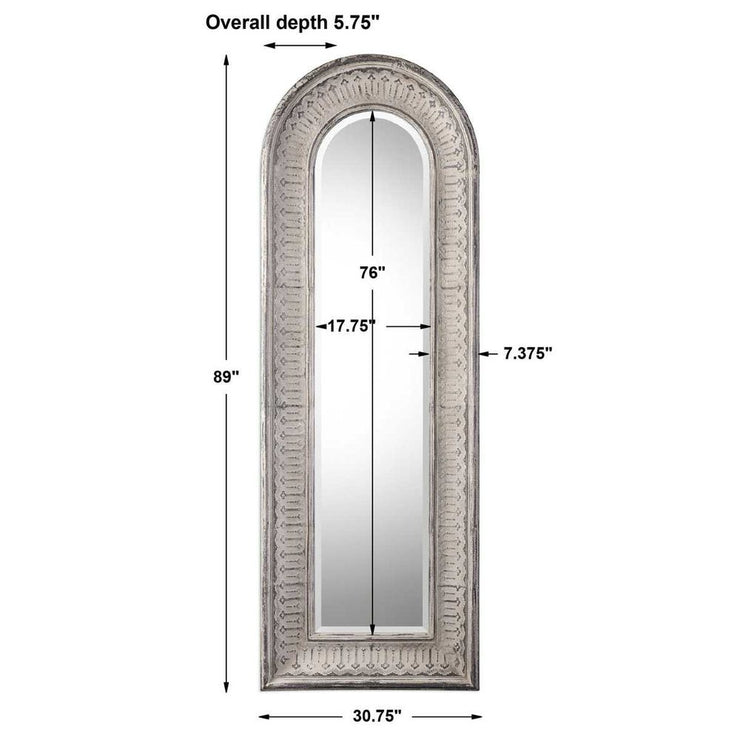 Uttermost Argenton Distressed Ivory Wash Arch Mirror