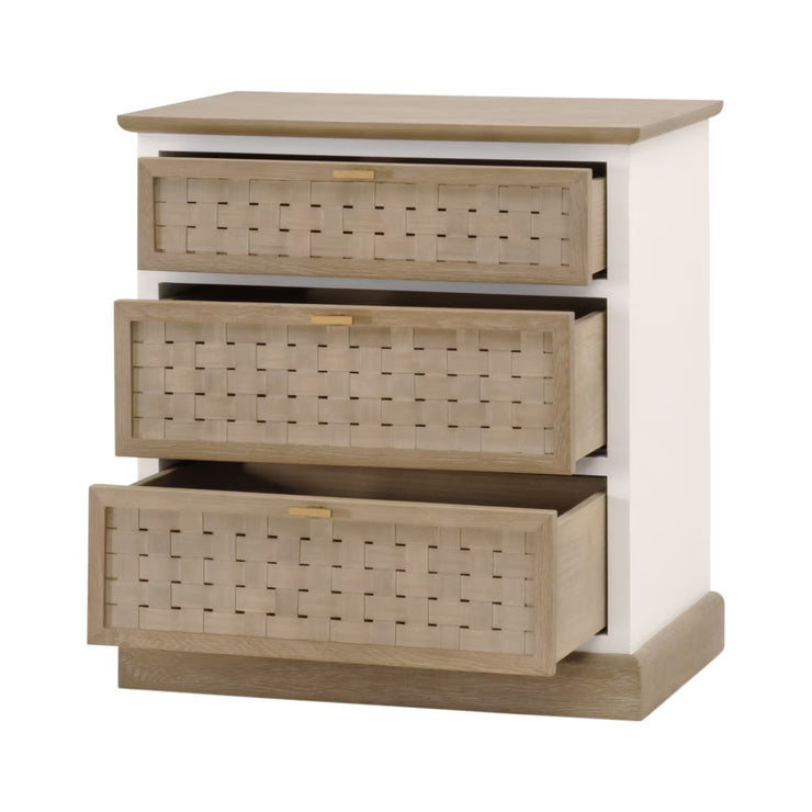 Essentials For Living Weave Smoke Gray Oak With White Painted Oak Entry Cabinet