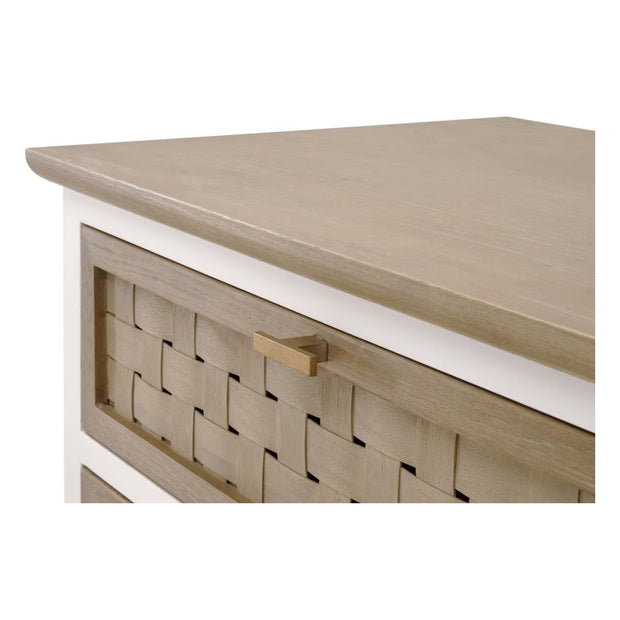 Essentials For Living Weave Smoke Gray Oak With White Painted Oak Entry Cabinet
