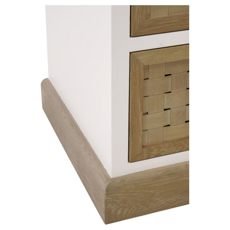 Essentials For Living Weave Smoke Gray Oak With White Painted Oak Entry Cabinet