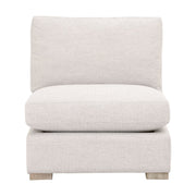 Essentials For Living Clara Modular 1-Seat Armless Chair ~ Performance Stone Basketweave With Natural Gray Oak