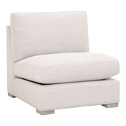 Essentials For Living Clara Modular 1-Seat Armless Chair ~ Performance Stone Basketweave With Natural Gray Oak