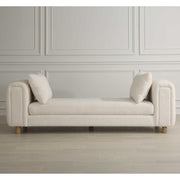 Uttermost Repose Soft Ivory Faux Sheepskin Cushioned Oversized Bench