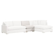 Essentials For Living Clara Modular 1-Seat Armless Chair ~ Performance Stone Basketweave With Natural Gray Oak