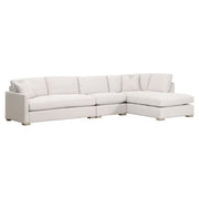 Essentials For Living Clara Modular 1-Seat Armless Chair ~ Performance Stone Basketweave With Natural Gray Oak