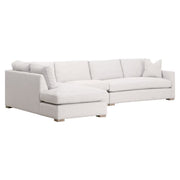 Essentials For Living Clara Modular 1-Seat Armless Chair ~ Performance Stone Basketweave With Natural Gray Oak