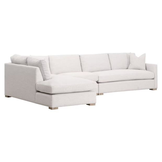 Essentials For Living Clara Modular 1-Seat Armless Chair ~ Performance Stone Basketweave With Natural Gray Oak