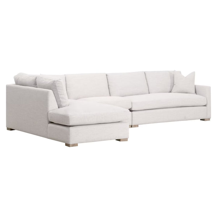 Essentials For Living Clara Modular 1-Seat Armless Chair ~ Performance Stone Basketweave With Natural Gray Oak