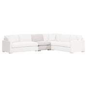 Essentials For Living Clara Modular 1-Seat Armless Chair ~ Performance Stone Basketweave With Natural Gray Oak