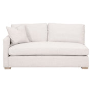 Essentials For Living Clara Modular 2-Seat Left Slim Arm Sofa ~ Performance Stone Basketweave, Natural Gray Oak