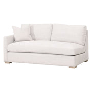 Essentials For Living Clara Modular 2-Seat Left Slim Arm Sofa ~ Performance Stone Basketweave, Natural Gray Oak