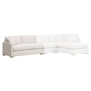 Essentials For Living Clara Modular 2-Seat Left Slim Arm Sofa ~ Performance Stone Basketweave, Natural Gray Oak