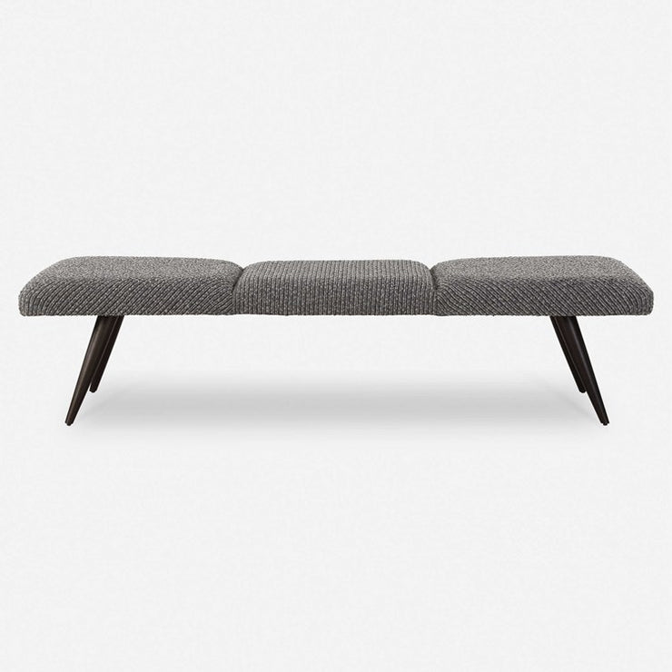 Uttermost Bowtie Charcoal Boucle Fabric Bench