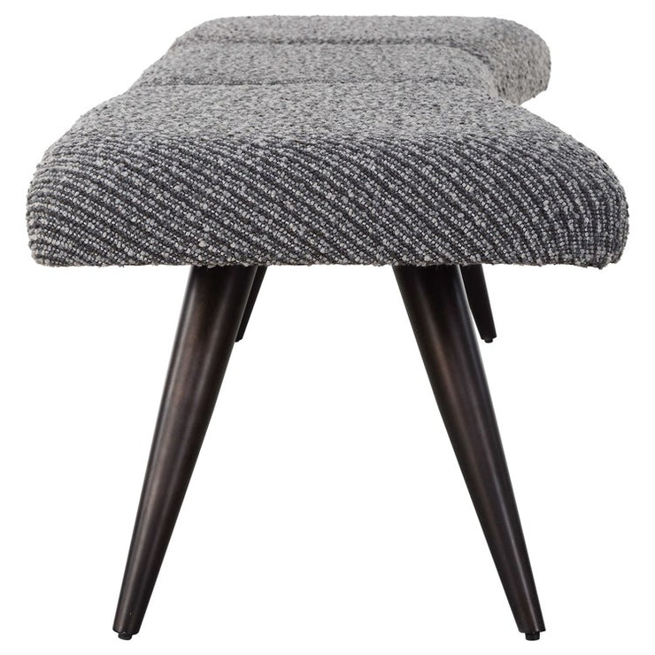 Uttermost Bowtie Charcoal Boucle Fabric Bench