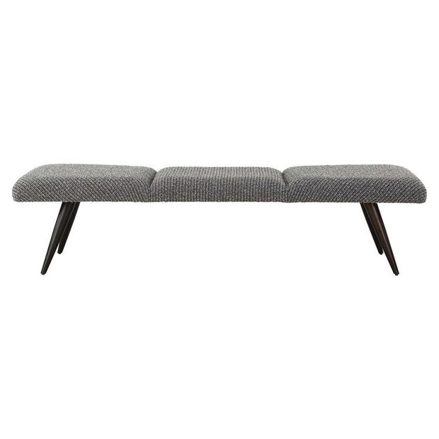 Uttermost Bowtie Charcoal Boucle Fabric Bench