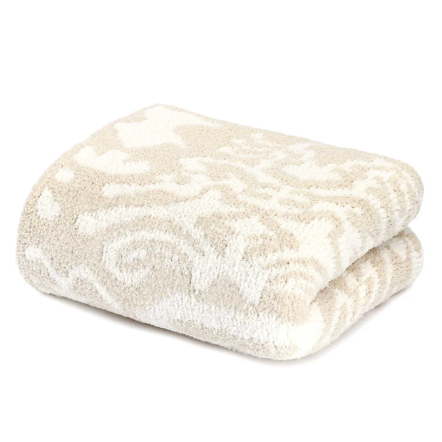 Kashwere Creme and Linen Damask Cloud Throw