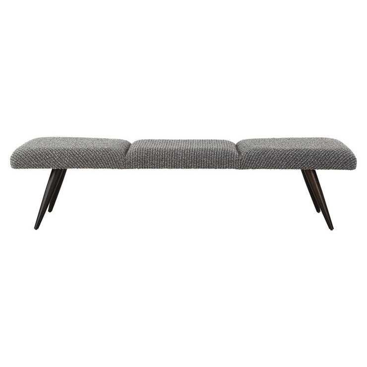 Uttermost Bowtie Charcoal Boucle Fabric Bench