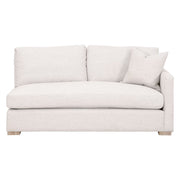 Essentials For Living Clara Modular 2-Seat Right Slim Arm Sofa ~ Performance Stone Basketweave, Natural Gray Oak