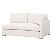 Essentials For Living Clara Modular 2-Seat Right Slim Arm Sofa ~ Performance Stone Basketweave, Natural Gray Oak