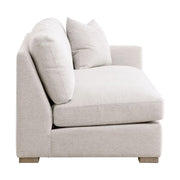 Essentials For Living Clara Modular 2-Seat Right Slim Arm Sofa ~ Performance Stone Basketweave, Natural Gray Oak