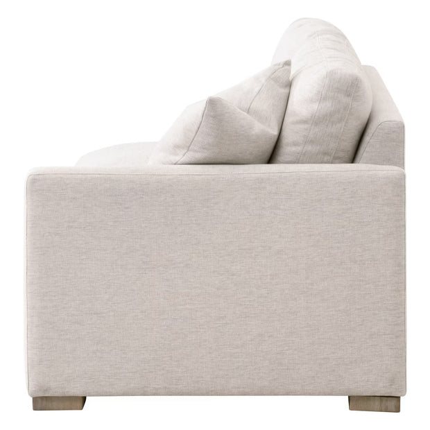 Essentials For Living Clara Modular 2-Seat Right Slim Arm Sofa ~ Performance Stone Basketweave, Natural Gray Oak