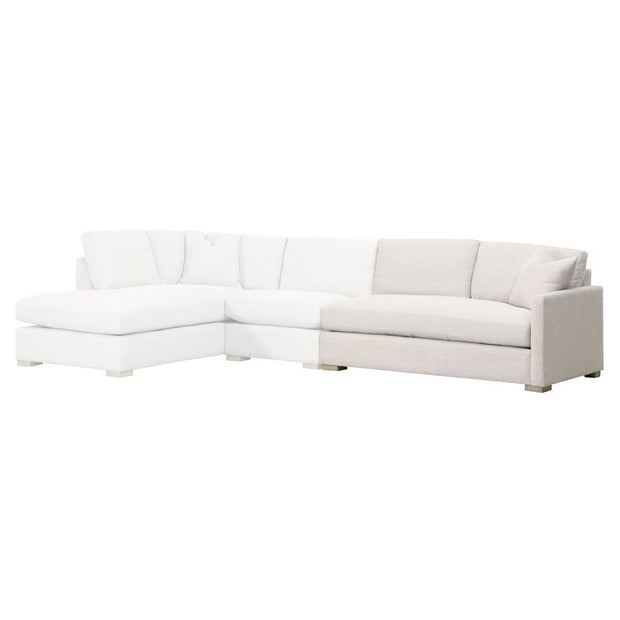 Essentials For Living Clara Modular 2-Seat Right Slim Arm Sofa ~ Performance Stone Basketweave, Natural Gray Oak