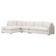 Essentials For Living Clara Modular 2-Seat Right Slim Arm Sofa ~ Performance Stone Basketweave, Natural Gray Oak