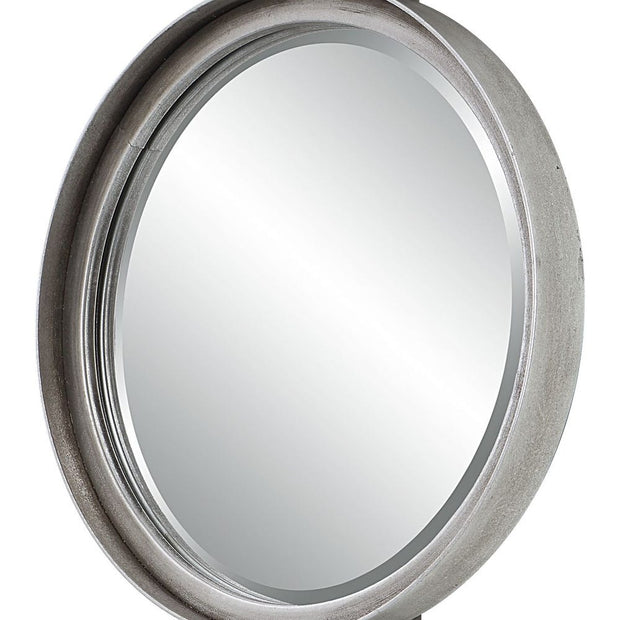 Uttermost Button Silver Leaf Mirror