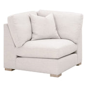 Essentials For Living Clara Modular Corner Chair ~ Performance Stone Basketweave, Natural Gray Oak