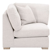 Essentials For Living Clara Modular Corner Chair ~ Performance Stone Basketweave, Natural Gray Oak