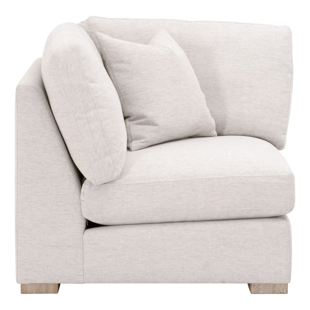 Essentials For Living Clara Modular Corner Chair ~ Performance Stone Basketweave, Natural Gray Oak